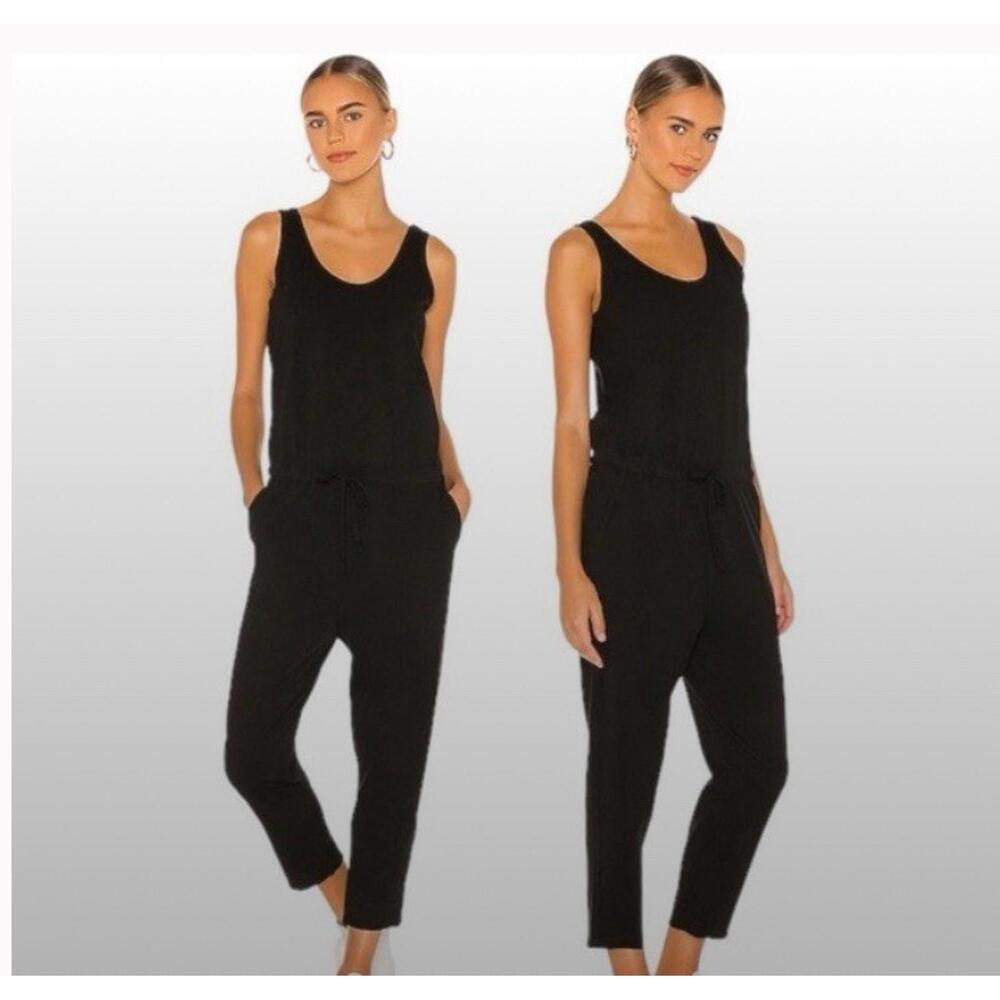 Frank & Eileen BLACK Cotton Jersey Tank Jumpsuit -S-NWOT
